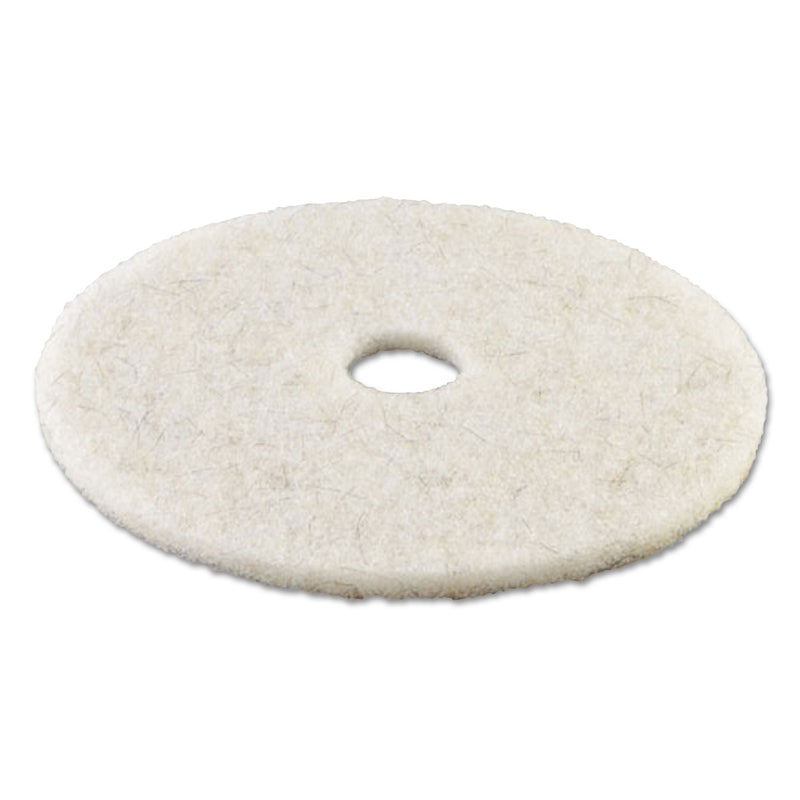 Boardwalk Natural Burnishing Floor Pads, 21" Diameter, White, 5/Carton