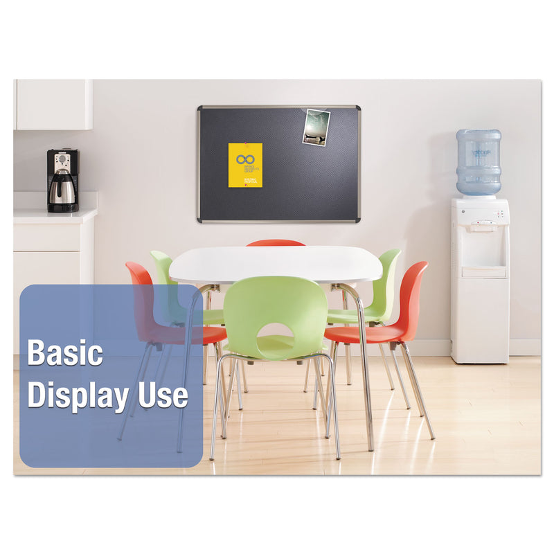 Quartet Prestige Euro-Style Embossed Foam Bulletin Board, 36 x 24, Black/Aluminum Frame