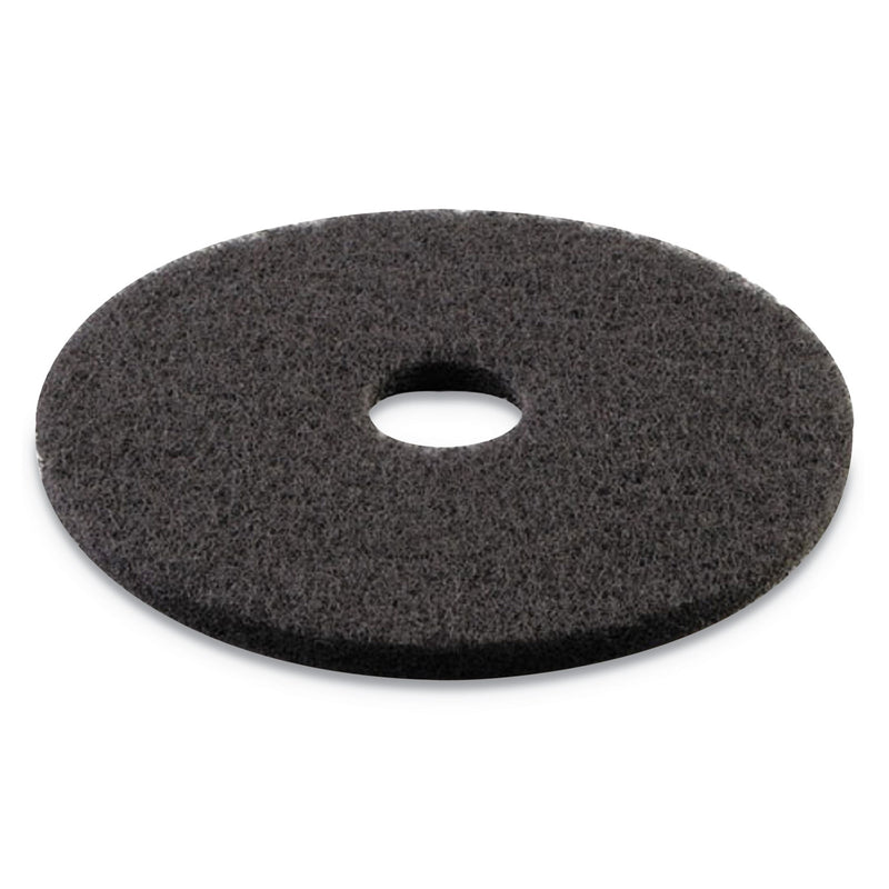 Boardwalk Stripping Floor Pads, 15" Diameter, Black, 5/Carton