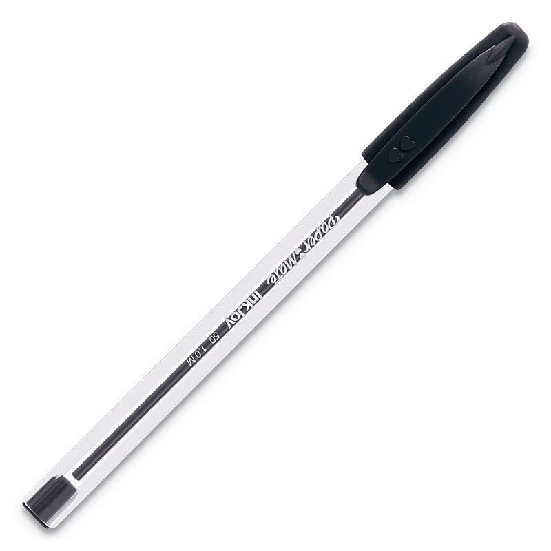 Paper Mate InkJoy 50ST Ballpoint Pen, Stick, Medium 1 mm, Black Ink, Clear Barrel, Dozen