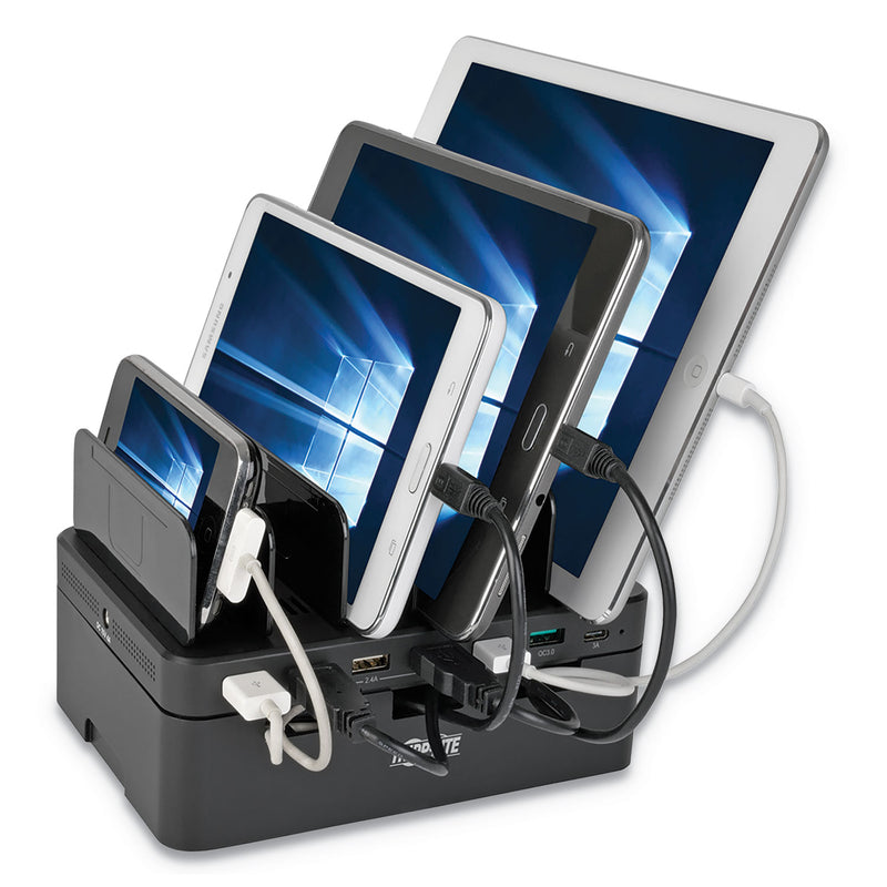 Tripp Lite USB Charging Station with Quick Charge 3.0, 7 Devices, 4.9 x 2.6 x 6.6, Black