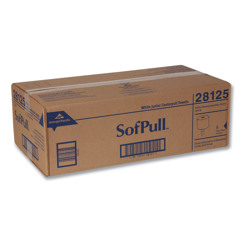 Georgia Pacific SofPull Premium Junior Capacity Towel, 1-Ply, 7.8 x 14.8, White, 225/Roll, 8 Rolls/Carton