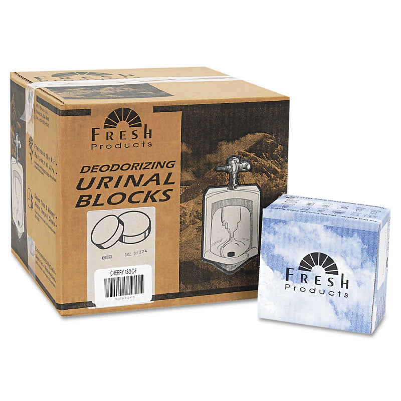 Fresh Products Urinal Deodorizer Blocks, Cherry Scent, 3 oz, Red, 12/Box, 12 Boxes/Carton