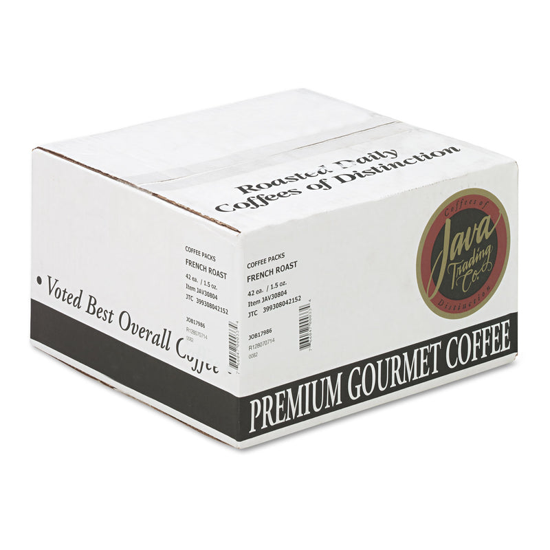 Distant Lands Coffee Coffee Portion Packs, 1.5oz Packs, French Roast, 42/Carton