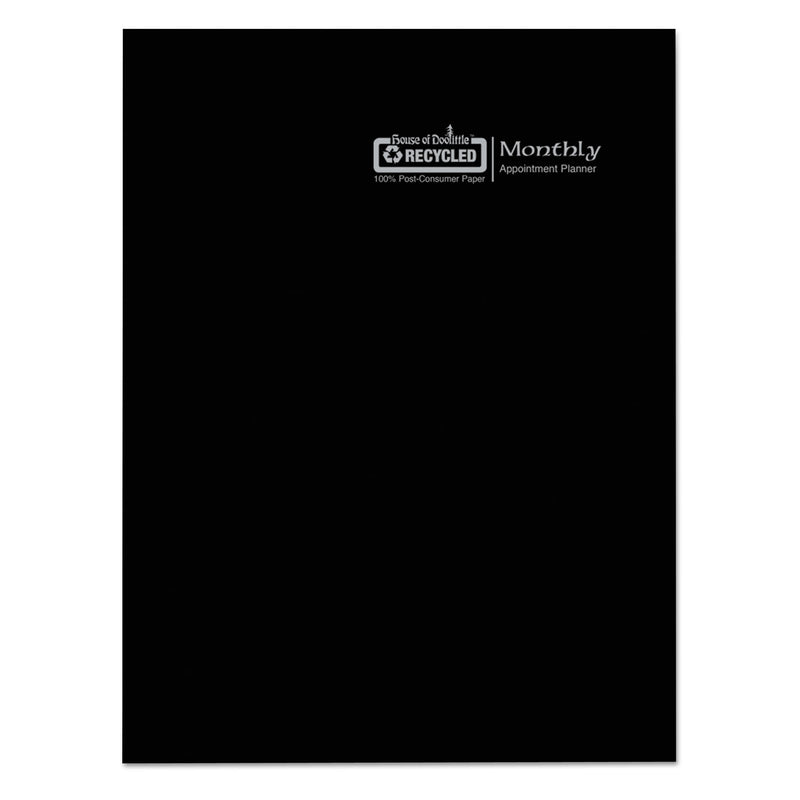 House of Doolittle Recycled Ruled 14-Month Planner with Stitched Leatherette Cover, 10 x 7, Black Cover, 14-Month (Dec to Jan): 2022 to 2024