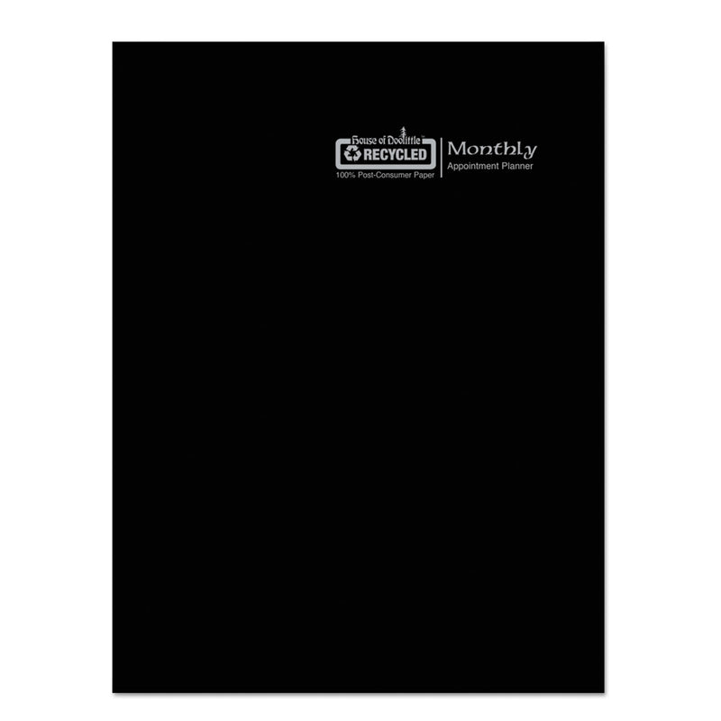 House of Doolittle Recycled Ruled 14-Month Planner with Stitched Leatherette Cover, 11 x 8.5, Black Cover, 14-Month (Dec to Jan): 2022 to 2024