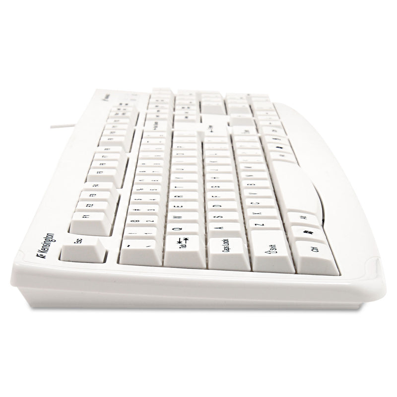 Kensington Pro Fit USB Washable Keyboard, 104 Keys, White