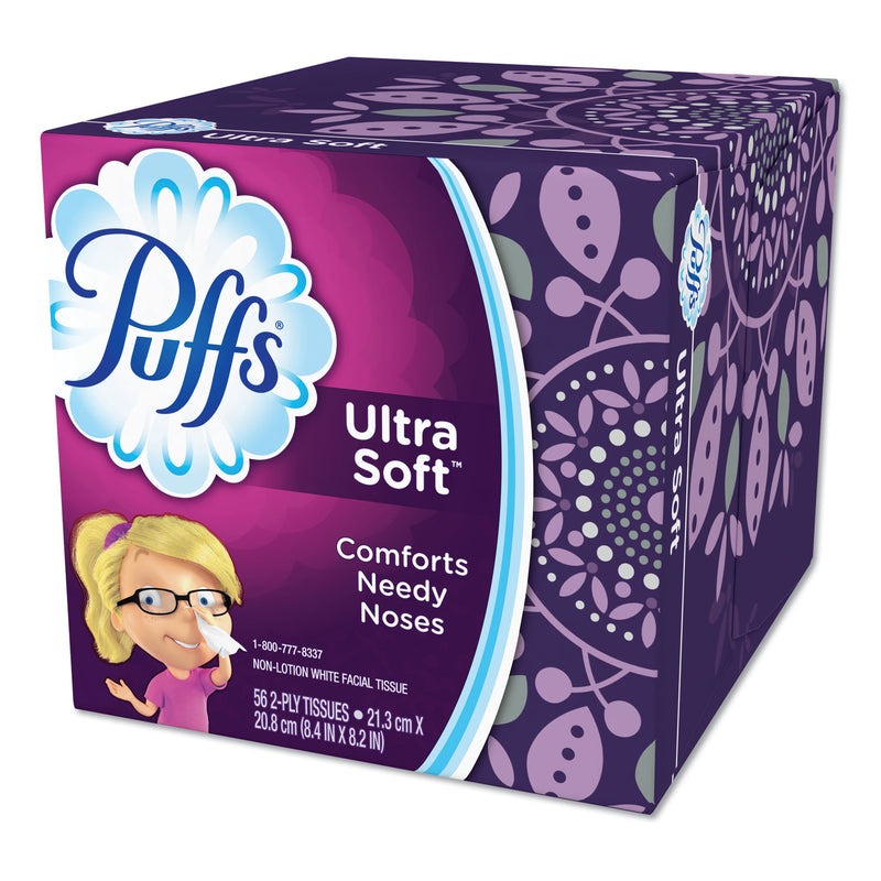 Puffs Ultra Soft Facial Tissue, 2-Ply, White, 56 Sheets/Box