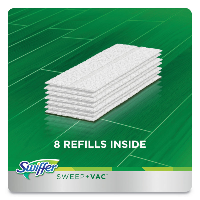 Swiffer Sweep + Vac Starter Kit with 8 Dry Cloths, 10" Cleaning Path, Green/Silver, 2 Kits/Carton