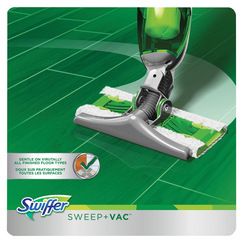 Swiffer Sweep + Vac Starter Kit with 8 Dry Cloths, 10" Cleaning Path, Green/Silver, 2 Kits/Carton