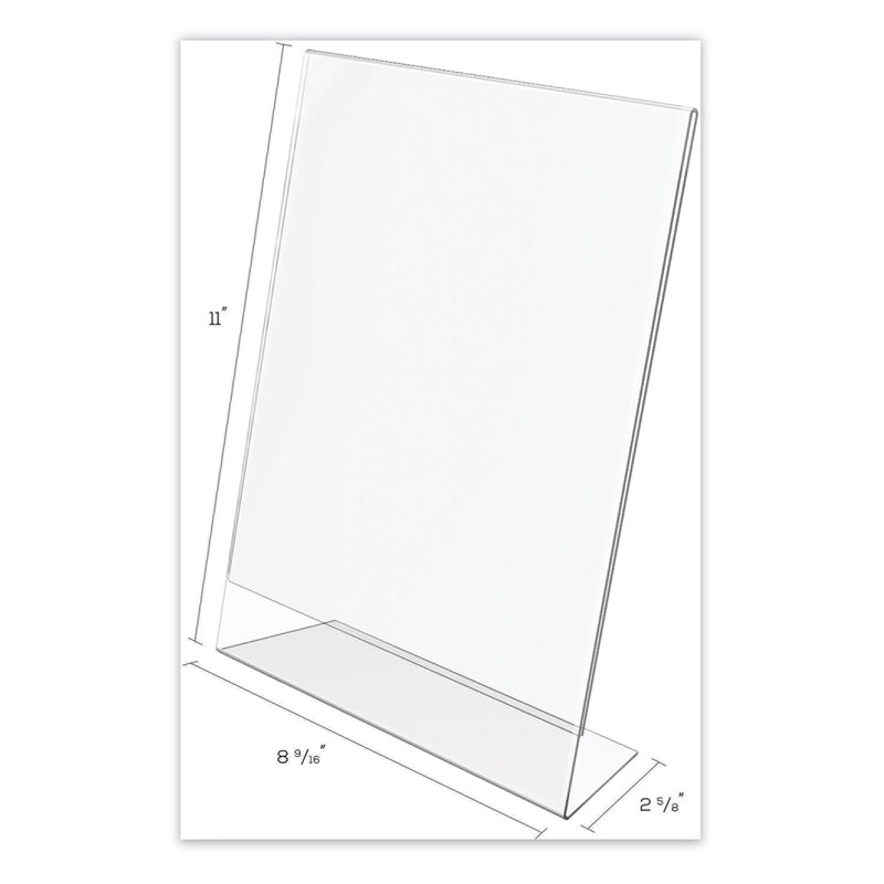 deflecto Classic Image Slanted Sign Holder, 8.5 x 11, Clear Frame, 12/Pack