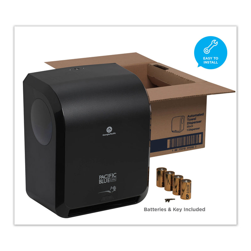 Georgia Pacific Pacific Blue Ultra Paper Towel Dispenser, Automated, 12.9 x 9 x 16.8, Black