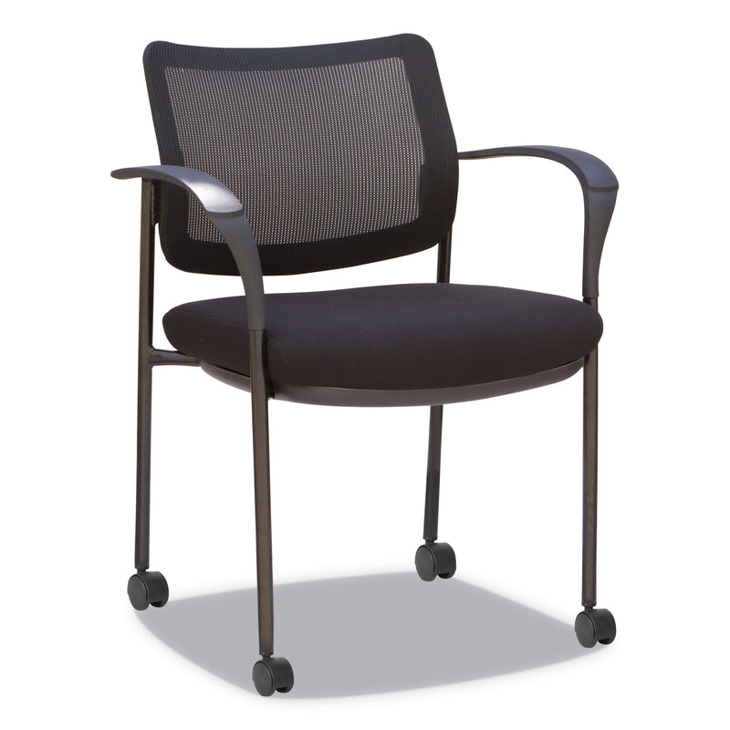 Alera IV Series Guest Chairs, Mesh Back, Fabric Seat, 25.19" x 23.62" x 32.28", Black, 2/Carton