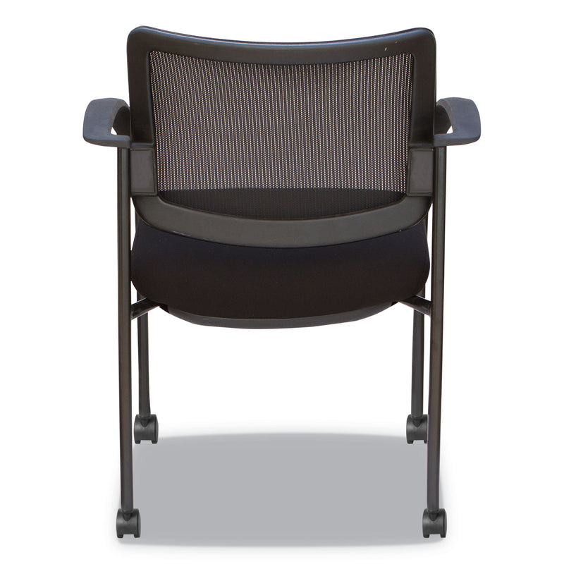 Alera IV Series Guest Chairs, Mesh Back, Fabric Seat, 25.19" x 23.62" x 32.28", Black, 2/Carton