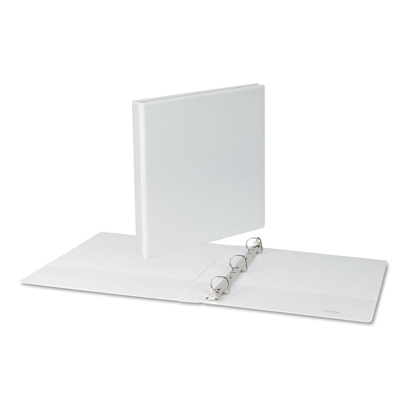 Universal Slant D-Ring View Binder, 3 Rings, 1" Capacity, 11 x 8.5, White