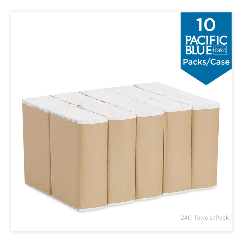 Georgia Pacific Pacific Blue Basic C-Fold Paper Towels, 10.1 x 13.2, White, 240/Pack, 10 Packs/Carton