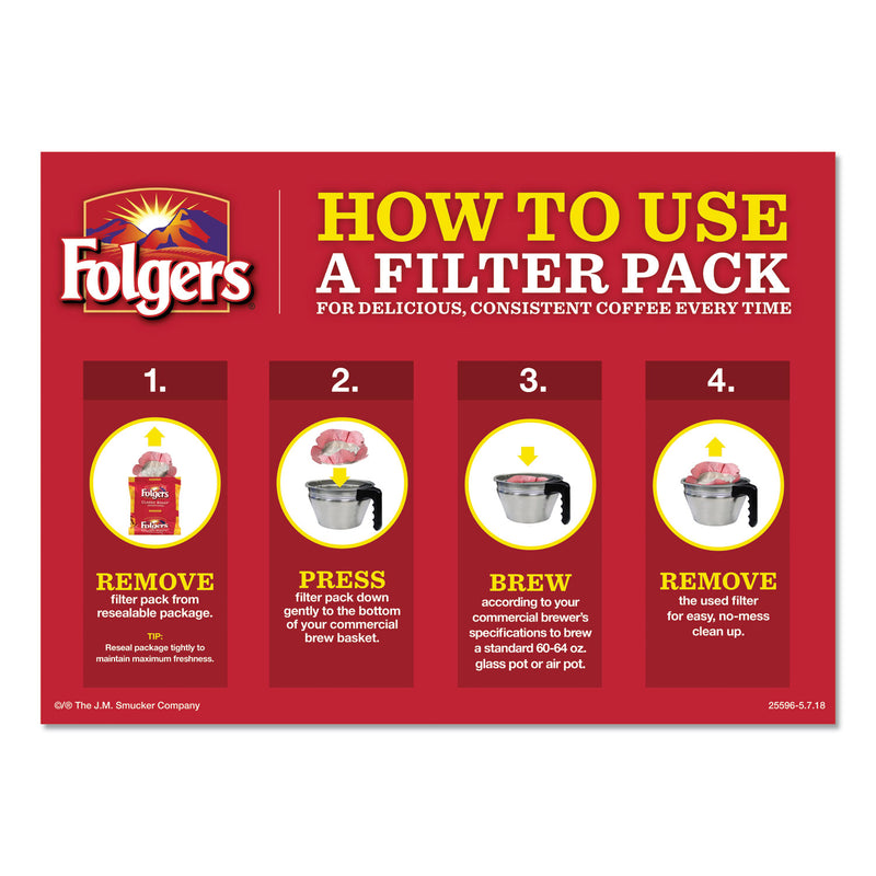 Folgers Coffee Filter Packs, Classic Roast, .9 oz, 10 Filters/Pack, 4 Packs/Carton