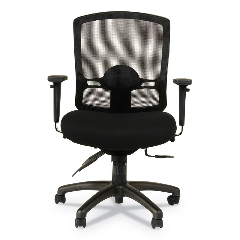 Alera Etros Series Mesh Mid-Back Petite Multifunction Chair, Supports Up to 275 lb, 17.16" to 20.86" Seat Height, Black