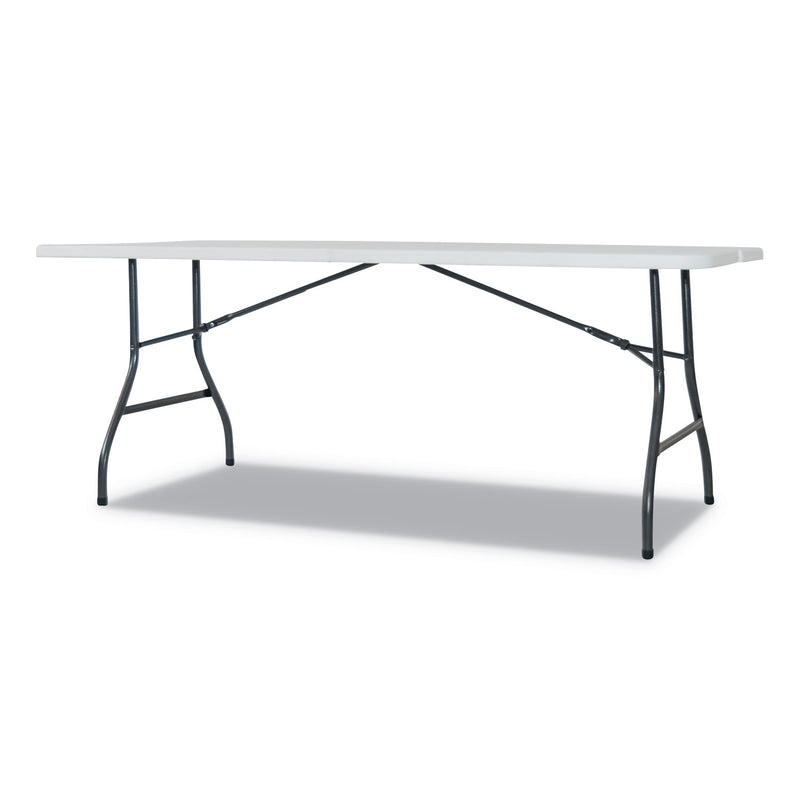 Alera Fold-in-Half Resin Folding Table, Rectangular, 72w x 29.63d x 29.25h, White