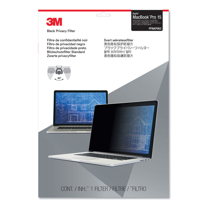 3M Frameless Blackout Privacy Filter for 15" Widescreen MacBook Pro with Retina Display, 16:10 Aspect Ratio