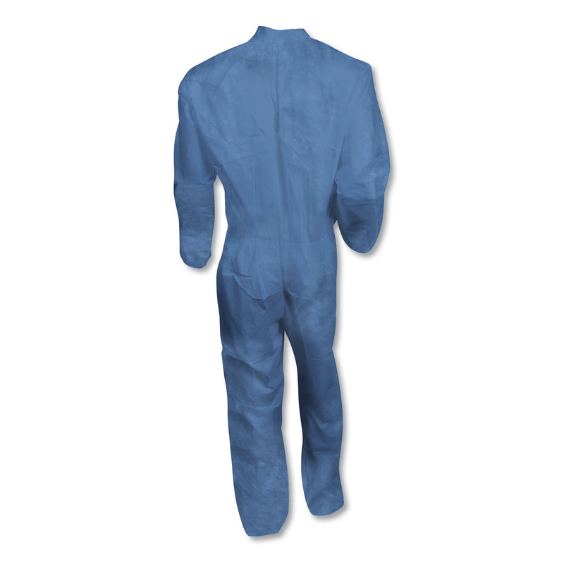 KleenGuard A60 Elastic-Cuff, Ankle and Back Coveralls, Large, Blue, 24/Carton