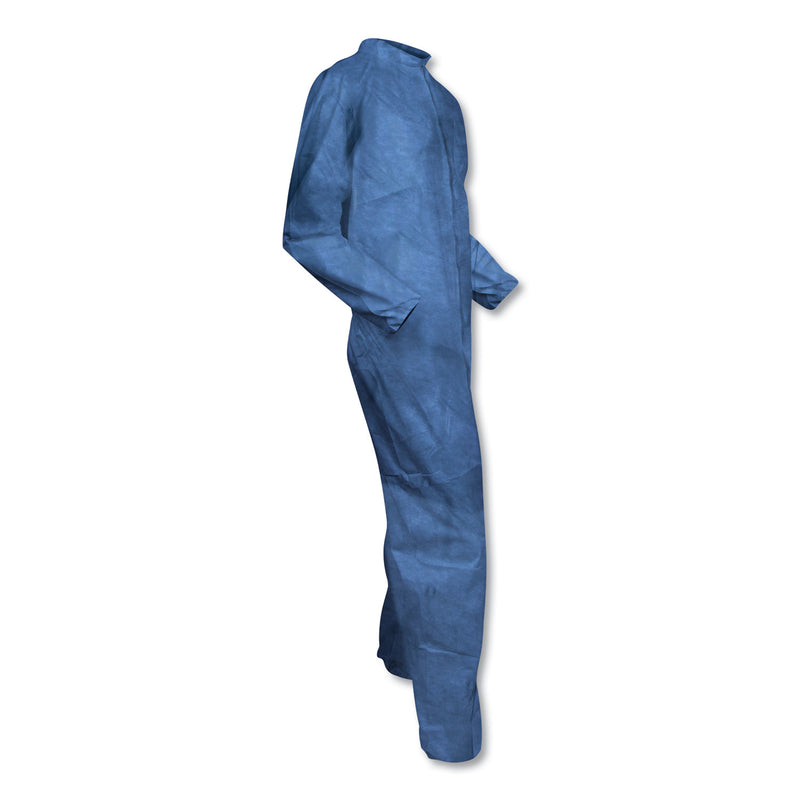 KleenGuard A60 Elastic-Cuff, Ankle and Back Coveralls, Large, Blue, 24/Carton