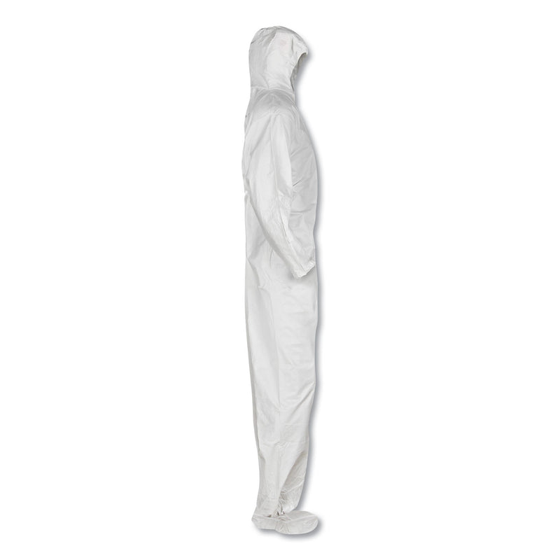 KleenGuard A20 Elastic Back and Ankle Hood and Boot Coveralls, 2X-Large, White, 24/Carton