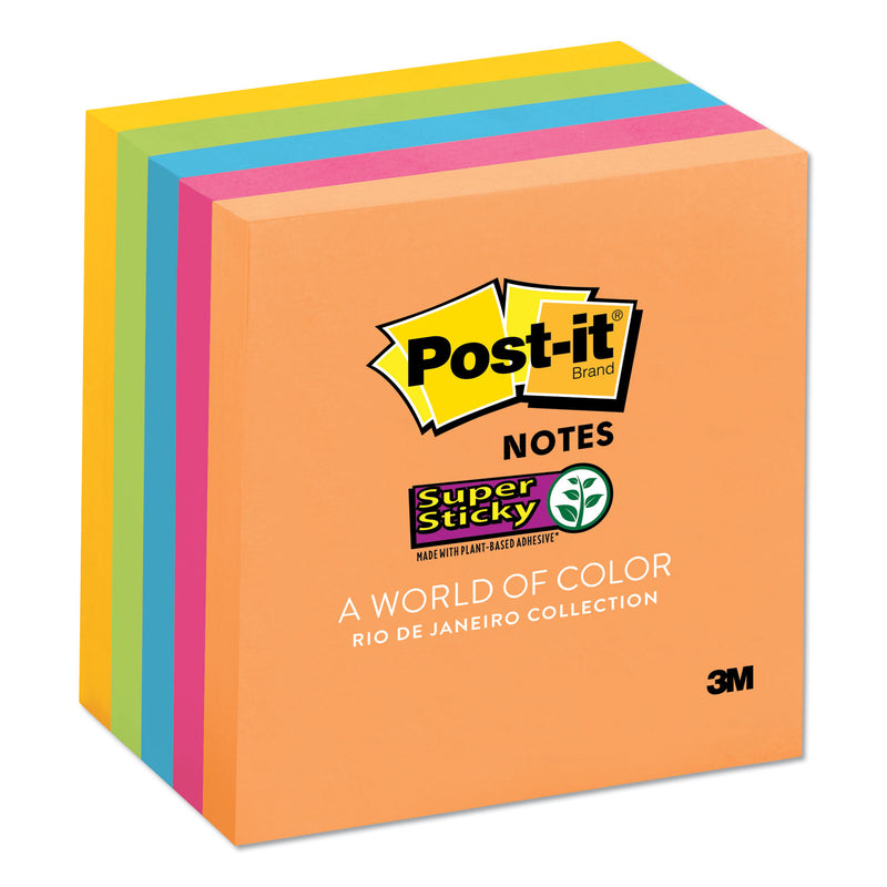 Post-it Pads in Energy Boost Collection Colors, 3" x 3", 90 Sheets/Pad, 5 Pads/Pack