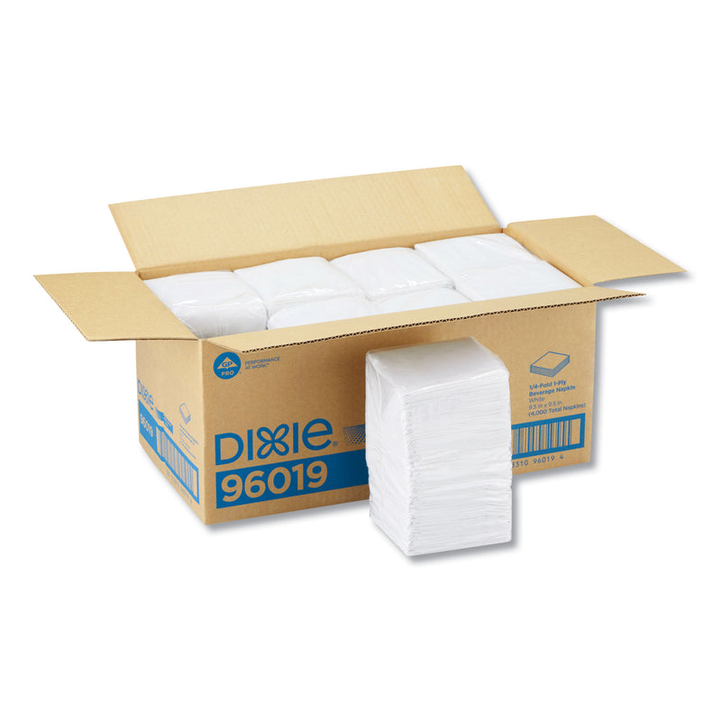 Georgia Pacific Beverage Napkins, Single-Ply, 9 1/2 x 9 1/2, White, 4000/Carton