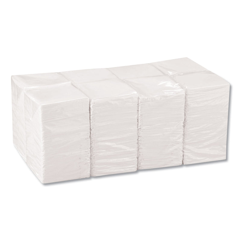 Georgia Pacific Beverage Napkins, Single-Ply, 9 1/2 x 9 1/2, White, 4000/Carton