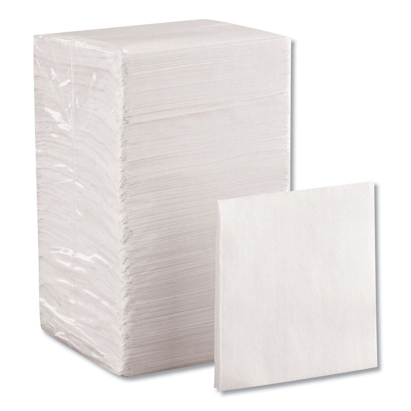 Georgia Pacific Beverage Napkins, Single-Ply, 9 1/2 x 9 1/2, White, 4000/Carton