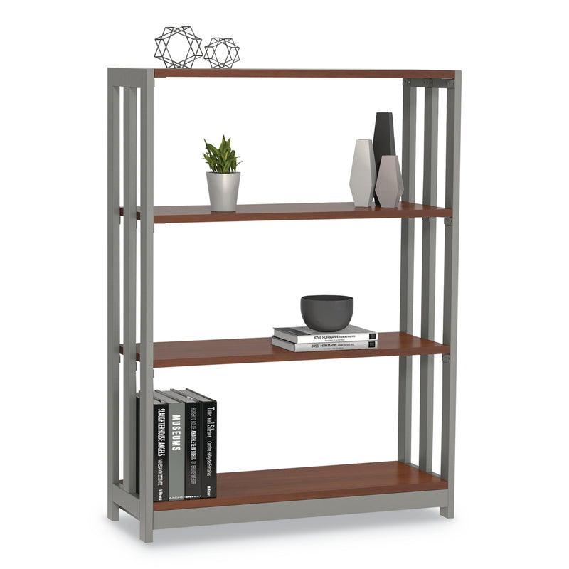 Linea Italia Trento Line Bookcase, Three-Shelf, 31.5w x 11.5d x 43.25h, Cherry