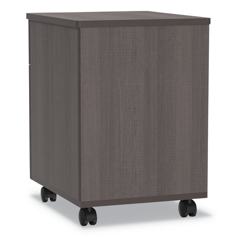 Linea Italia Trento Line Mobile Pedestal File, Left or Right, 2-Drawers: Box/File, Legal/Letter, Mocha, 16.5" x 19.75" x 23.63"