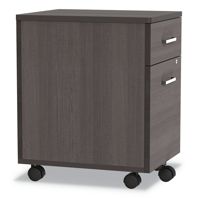 Linea Italia Trento Line Mobile Pedestal File, Left or Right, 2-Drawers: Box/File, Legal/Letter, Mocha, 16.5" x 19.75" x 23.63"