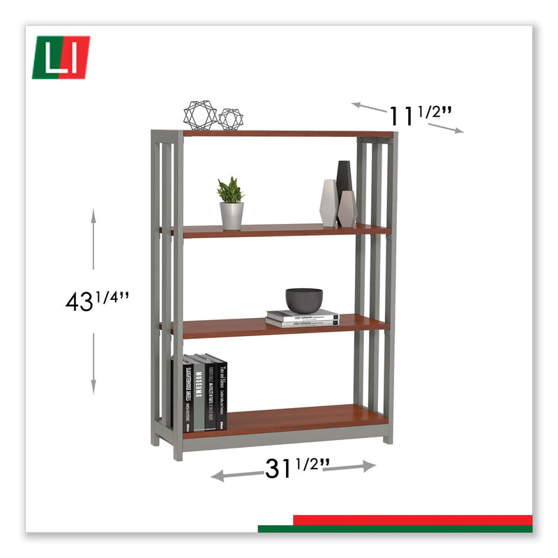 Linea Italia Trento Line Bookcase, Three-Shelf, 31.5w x 11.5d x 43.25h, Cherry