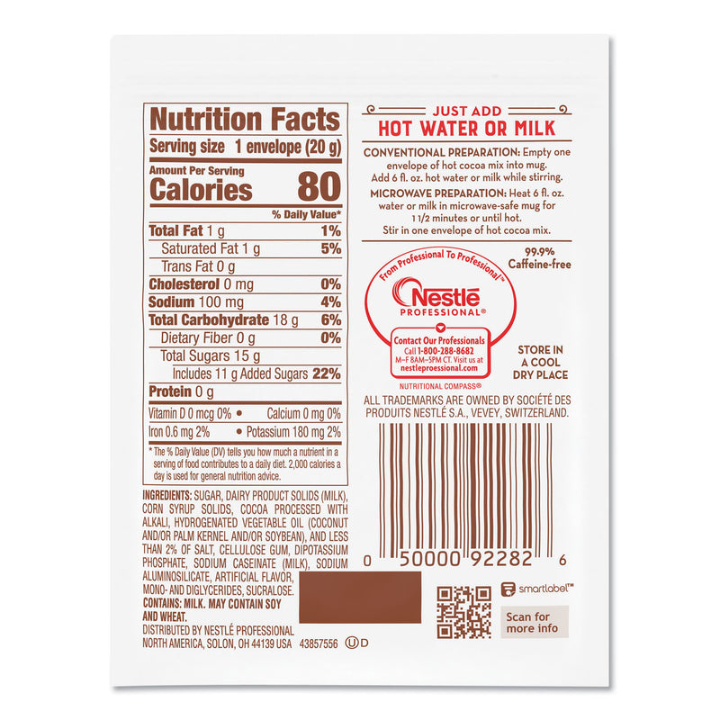 Nestlé Hot Cocoa Mix, Dark Chocolate, 0.71 oz, 50/Box