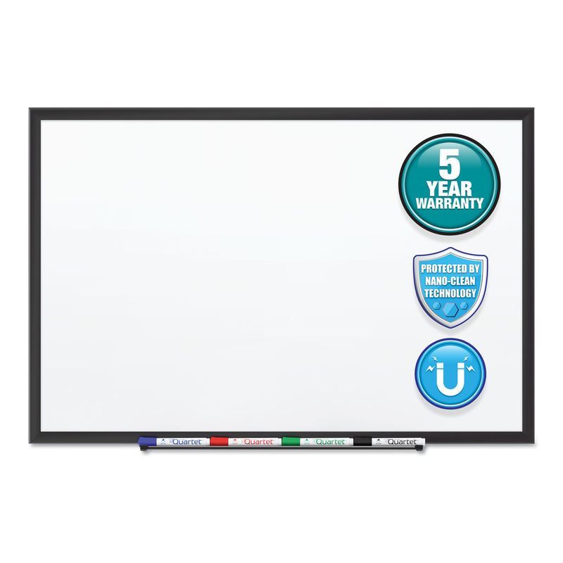 Quartet Classic Series Nano-Clean Dry Erase Board, 60 x 36, Black Aluminum Frame