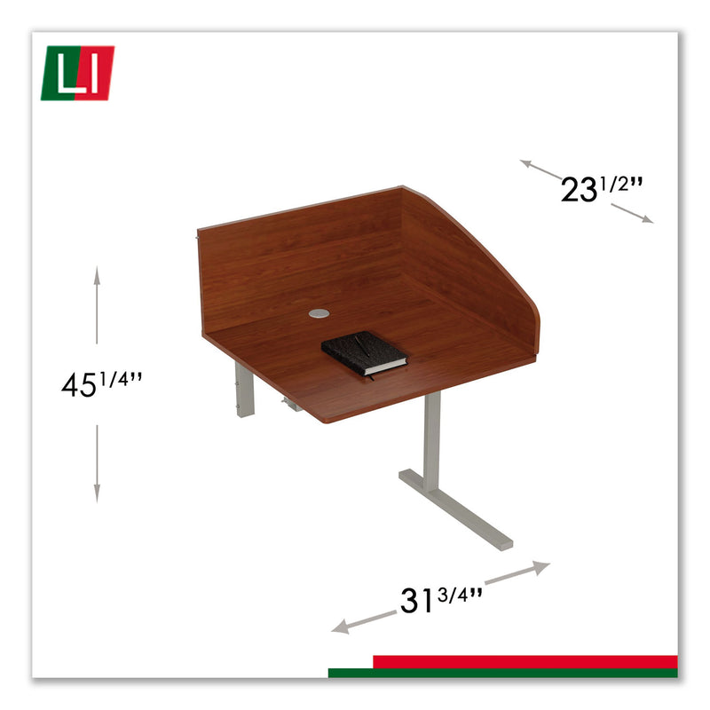 Linea Italia Study Carrell Add On, 1-Leg, 31.25 x 23.25 x 45.25, Cherry