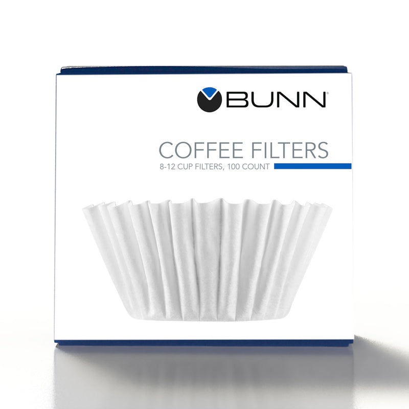 BUNN Coffee Filters, 8 to 12 Cup Size, Flat Bottom, 100/Pack