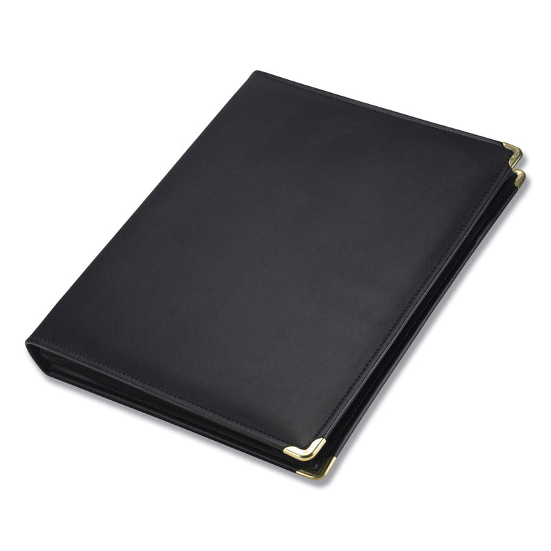 Samsill Classic Collection Zipper Ring Binder, 3 Rings, 1.5" Capacity, 11 x 8.5, Black