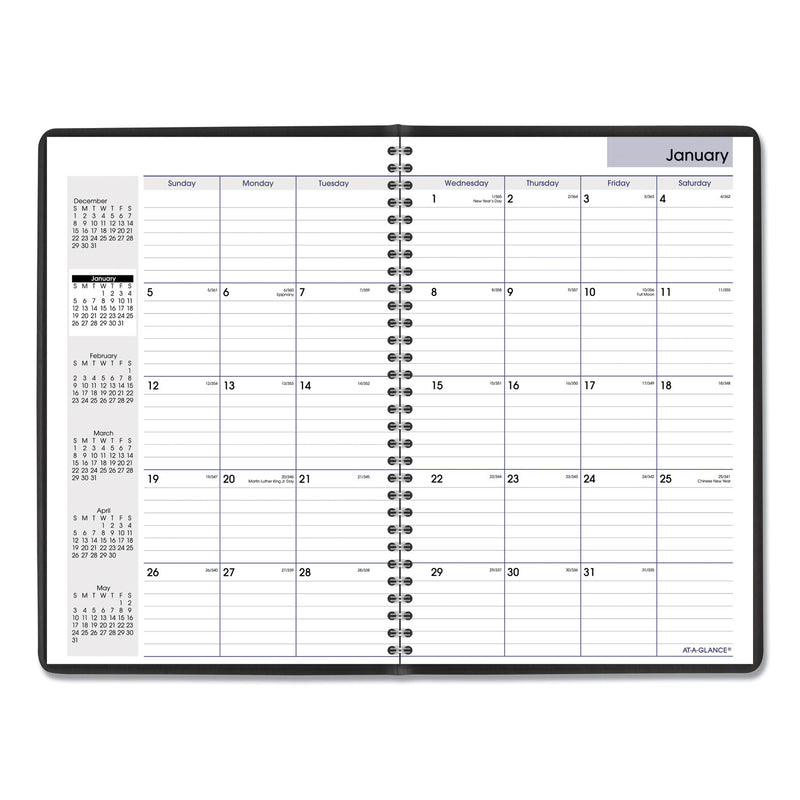 AT-A-GLANCE DayMinder Monthly Planner, Ruled Blocks, 12 x 8, Black Cover, 14-Month (Dec to Jan): 2022 to 2024