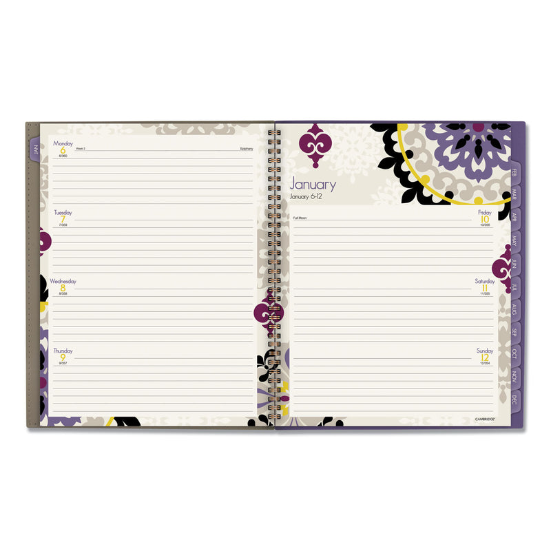 Cambridge Vienna Weekly/Monthly Appointment Book, Vienna Geometric Artwork, 11 x 8.5, Purple/Tan Cover, 12-Month (Jan to Dec): 2023