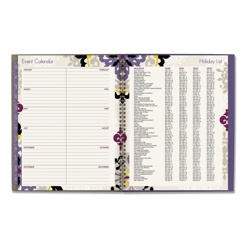 Cambridge Vienna Weekly/Monthly Appointment Book, Vienna Geometric Artwork, 11 x 8.5, Purple/Tan Cover, 12-Month (Jan to Dec): 2023