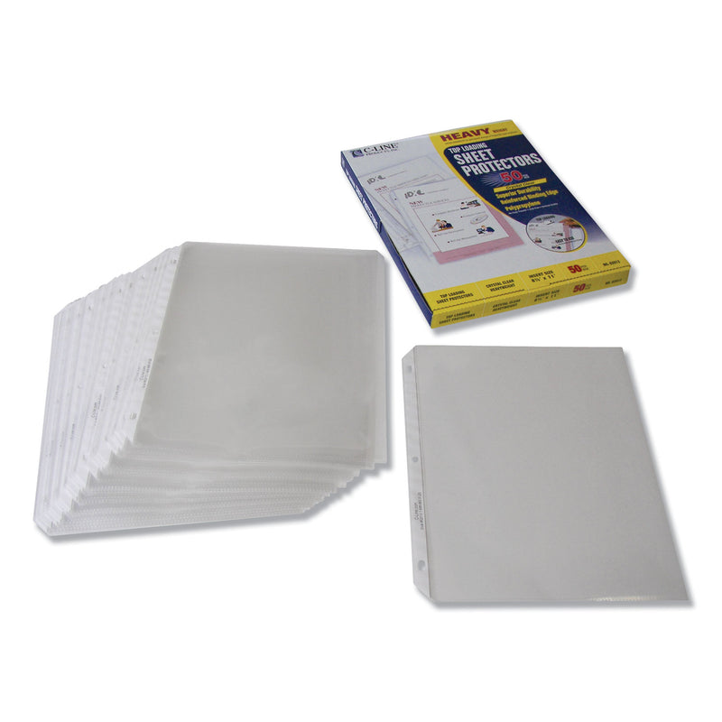 C-Line Heavyweight Polypropylene Sheet Protectors, Clear, 2", 11 x 8.5, 50/Box