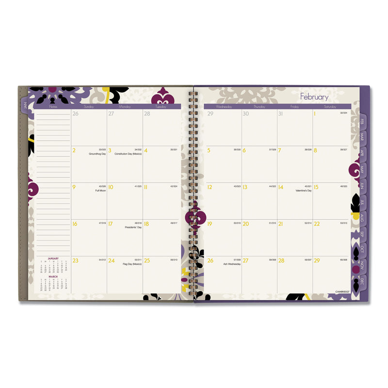 Cambridge Vienna Weekly/Monthly Appointment Book, Vienna Geometric Artwork, 11 x 8.5, Purple/Tan Cover, 12-Month (Jan to Dec): 2023