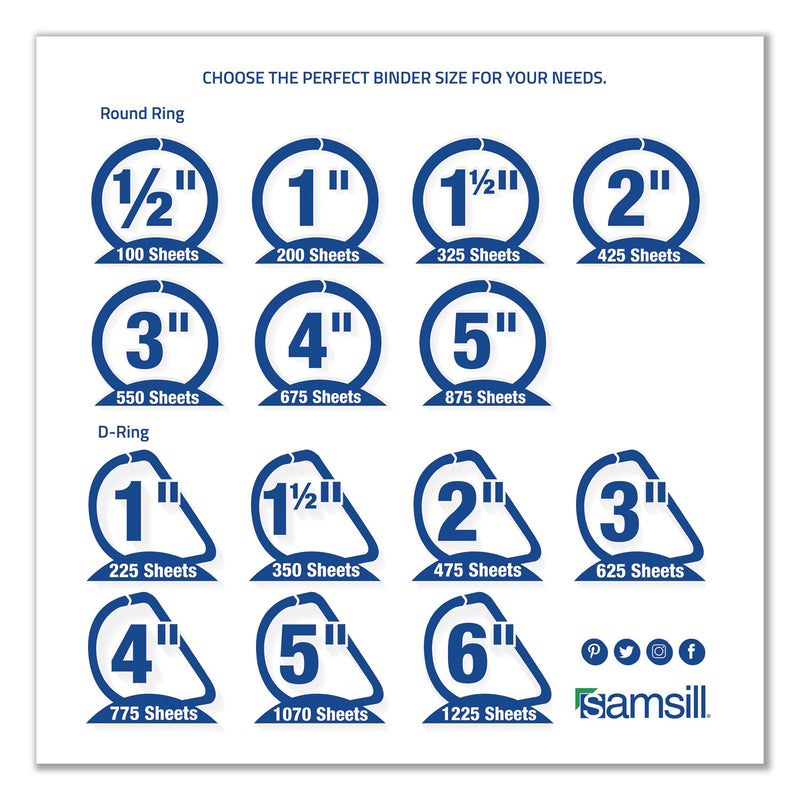 Samsill Earth's Choice Biobased Economy Round Ring View Binders, 3 Rings, 3" Capacity, 11 x 8.5, White