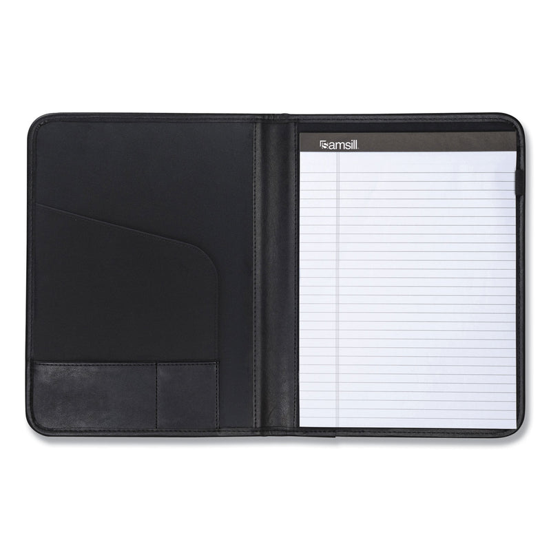 Samsill Professional Padfolio, Storage Pockets/Card Slots, Writing Pad, Black