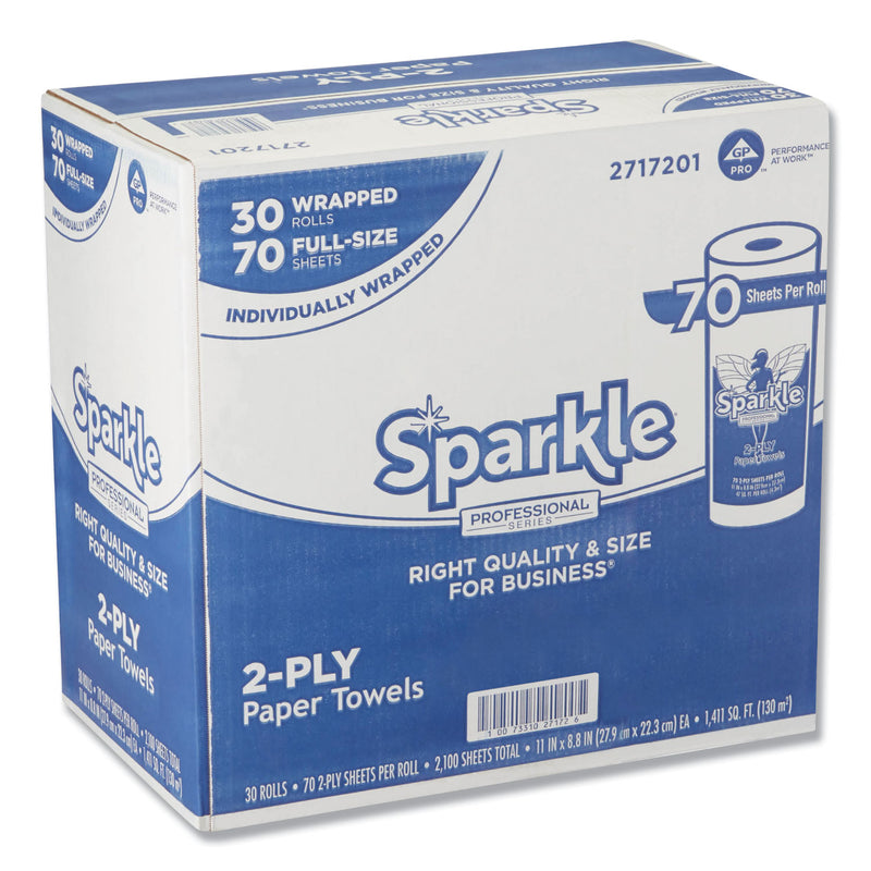 Georgia Pacific Sparkle ps Premium Perforated Paper Kitchen Towel Roll, 2-Ply, 11 x 8.8, White, 70 Sheets, 30 Rolls/Carton