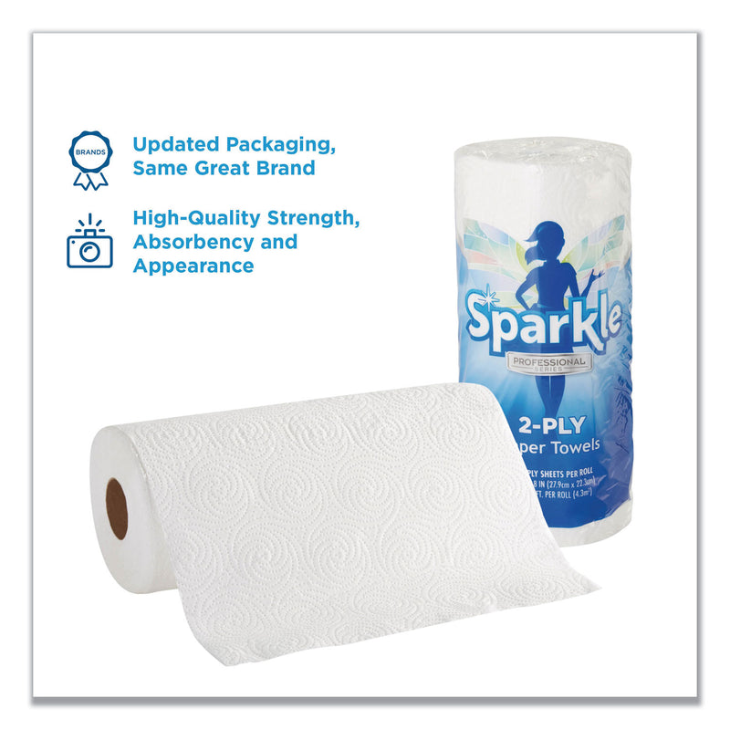 Georgia Pacific Sparkle ps Premium Perforated Paper Kitchen Towel Roll, 2-Ply, 11 x 8.8, White, 70 Sheets, 30 Rolls/Carton