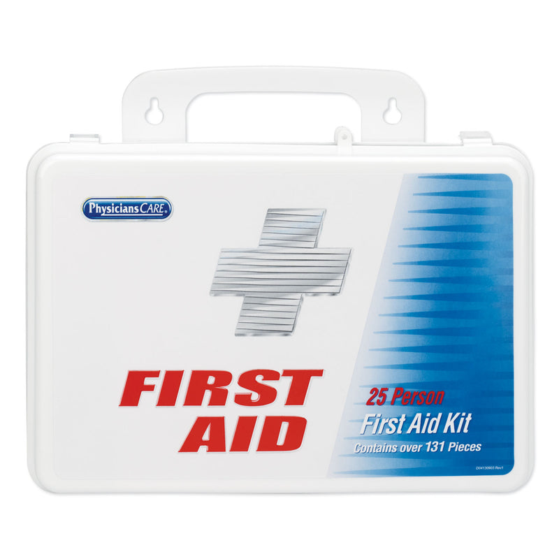 PhysiciansCare Office First Aid Kit, for Up to 25 People, 131 Pieces, Plastic Case